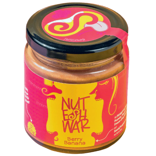Berry Banana nut butter jar